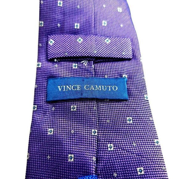 Vince Camuto Purple Woven Geometric Silk Tie - Picture 3 of 6